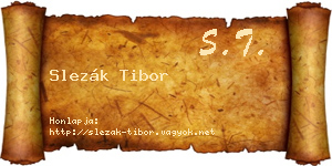 Slezák Tibor névjegykártya
